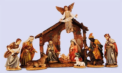 Giftworks Nativity Set With Wood Stable 3 Giftworks Nativity Set With Wood Stable