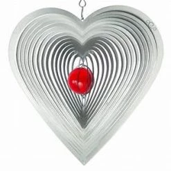 Colours In Motion Garden Red Heart Wind Spinner