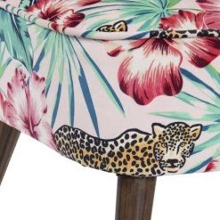 ITEM GENERAL GIFTS Polyester Green Leopard Accent Armchairs