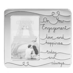 William Widdop 4" X 6" - ENGAGEMENT SATIN SILVER PLATED PHOTO FRAME