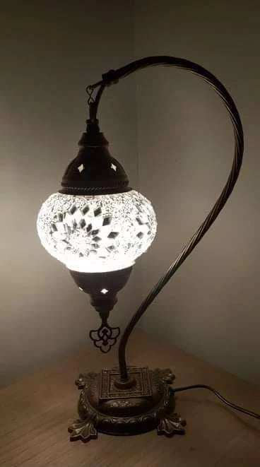 Giftworks White Star Swan Neck Turkish Moroccan Handmade Mosaic Lamp GENERAL GIFTS 3 Giftworks White Star Swan Neck Turkish Moroccan Handmade Mosaic Lamp GENERAL GIFTS