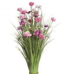 Straits Grass Floral Bundle Pink Sakura And Rose 70cm