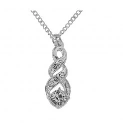 Giftworks Rhodium Twist Interwoven Crystal Necklace (INEC3779) JEWELLERY