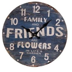 ITEM GENERAL GIFTS Family And Friends Are Flowers Wall Clock