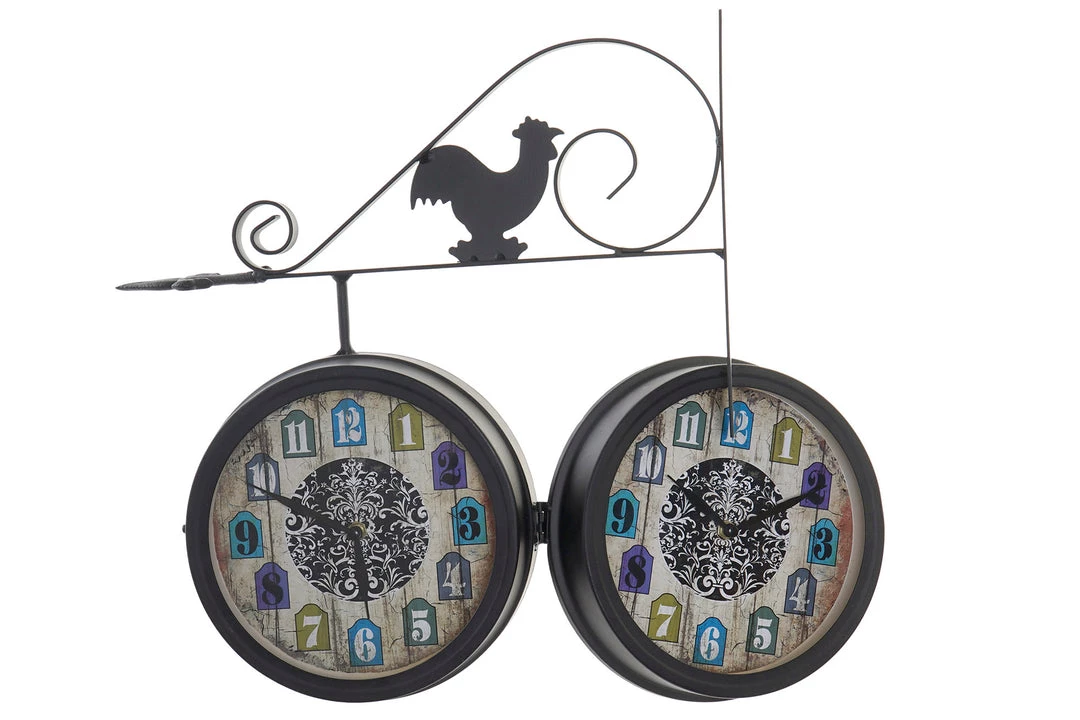 ITEM CLOCKS WALL CLOCK METAL 37X10X40 STATION BLACK 5 ITEM CLOCKS WALL CLOCK METAL 37X10X40 STATION BLACK