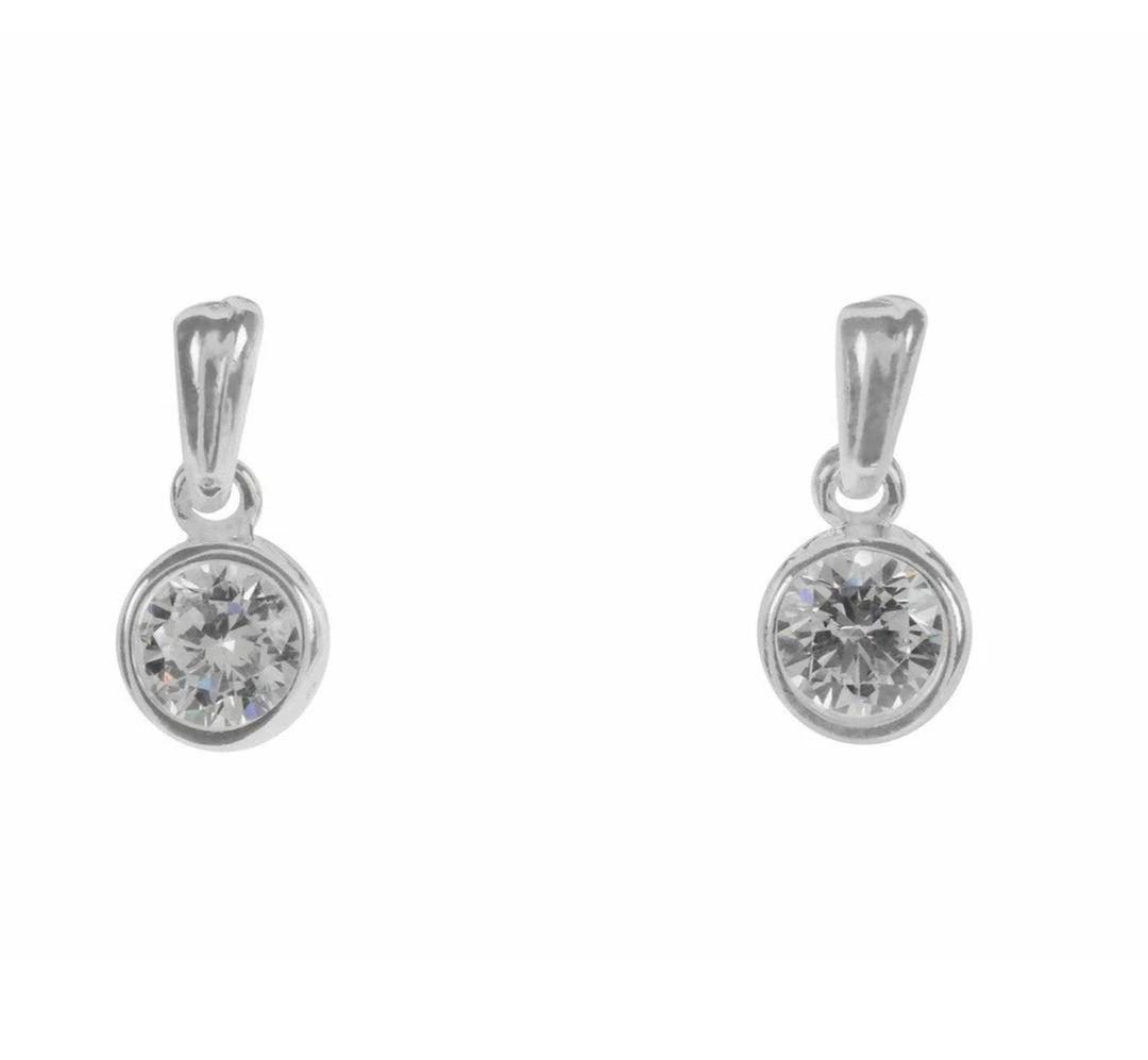 Giftworks JEWELLERY Rhodium Drop CZ Crystal Earrings 3 Giftworks JEWELLERY Rhodium Drop CZ Crystal Earrings