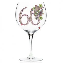 Joe Davies GENERAL GIFTS Doodleicious Wine Glass 60th