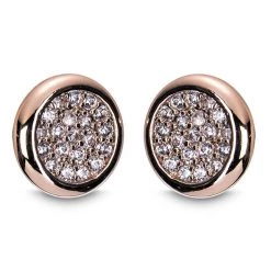 Giftworks ROSE GOLD DIAMANTE ROUND EARRINGS GIFTS FOR HER