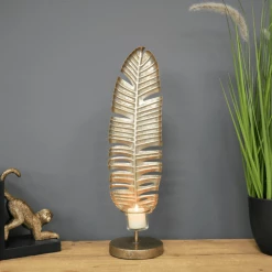 Dutch Brothers Leaf Tea Light Holders-Gold GENERAL GIFTS