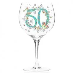 Joe Davies GENERAL GIFTS Doodleicious Wine Glass 50th