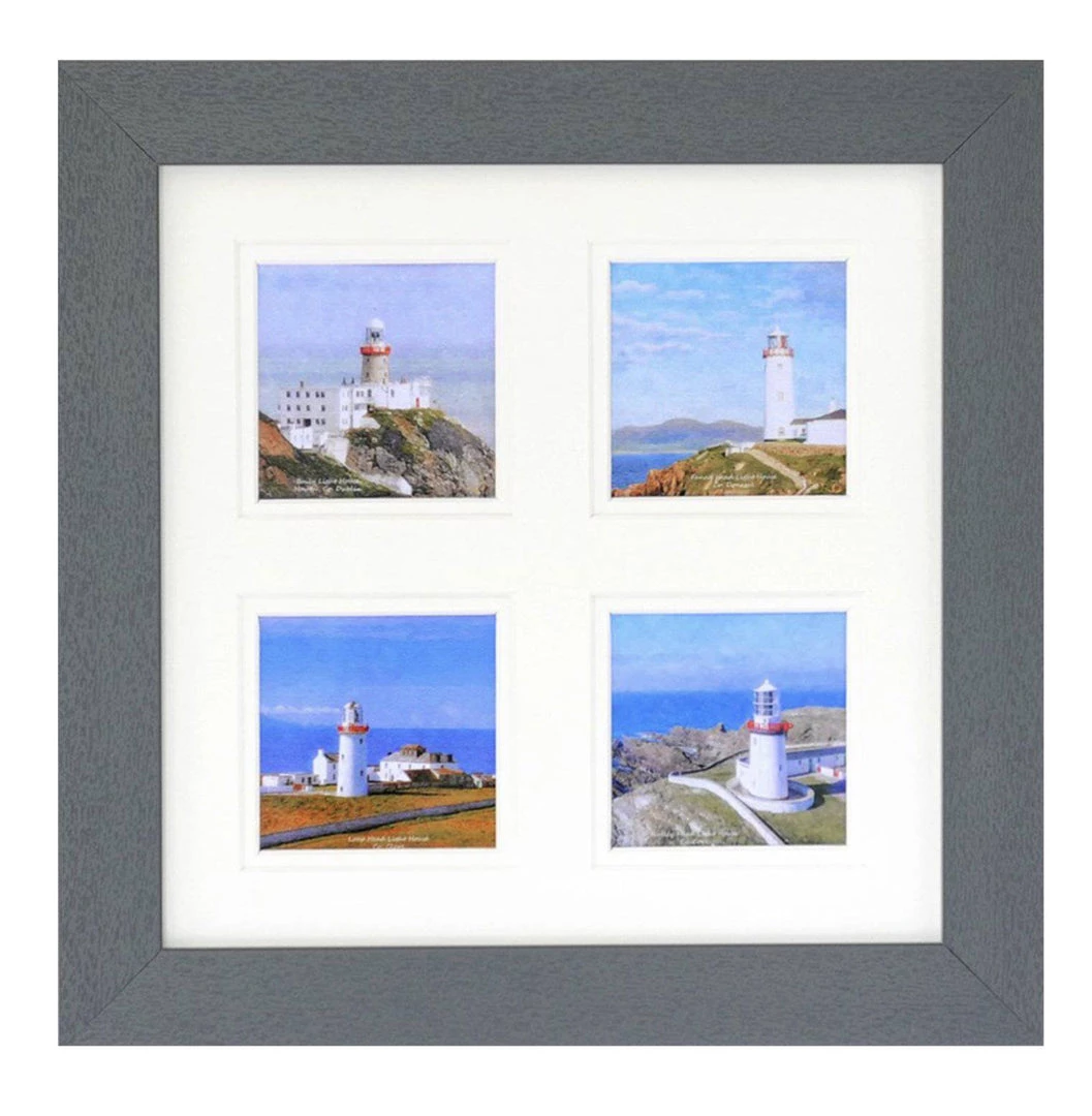 Giftworks Picture With Lighthouse (4 Irish Lighthouses Double Mounted 16"x16") GENERAL GIFTS 4 Giftworks Picture With Lighthouse (4 Irish Lighthouses Double Mounted 16"x16") GENERAL GIFTS