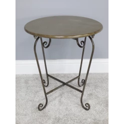 Giftworks GENERAL GIFTS BRASS METAL ACCENT TABLE FURNITURE