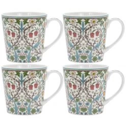Lesser And Pavey GENERAL GIFTS Set Of 4 William Morris Blackthorn Mugs
