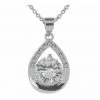 Indulgence Jewellery Rhodium CZ Crystal Teardrop Necklace (INEC4064)