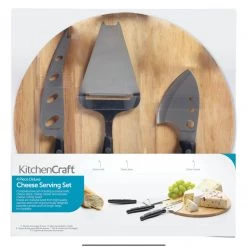 KitchenCraft Cheese Serving Set With Board And 3 Cheese Servers