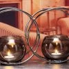 Giftworks GENERAL GIFTS The Grange Collection Metal Candle Holder With 2 Glass Cups