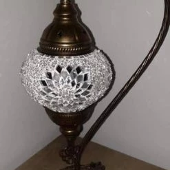 Giftworks White Star Swan Neck Turkish Moroccan Handmade Mosaic Lamp GENERAL GIFTS