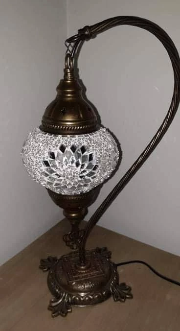 Giftworks White Star Swan Neck Turkish Moroccan Handmade Mosaic Lamp GENERAL GIFTS 4 Giftworks White Star Swan Neck Turkish Moroccan Handmade Mosaic Lamp GENERAL GIFTS