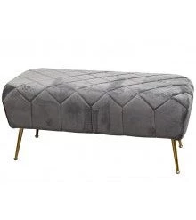 The Grange Collection The Grange Interiors Grey Velvet Bench GENERAL GIFTS