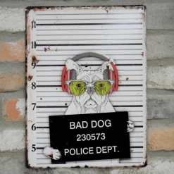 Dutch Brothers GENERAL GIFTS Funny Signs Bad Dog Metal Sign