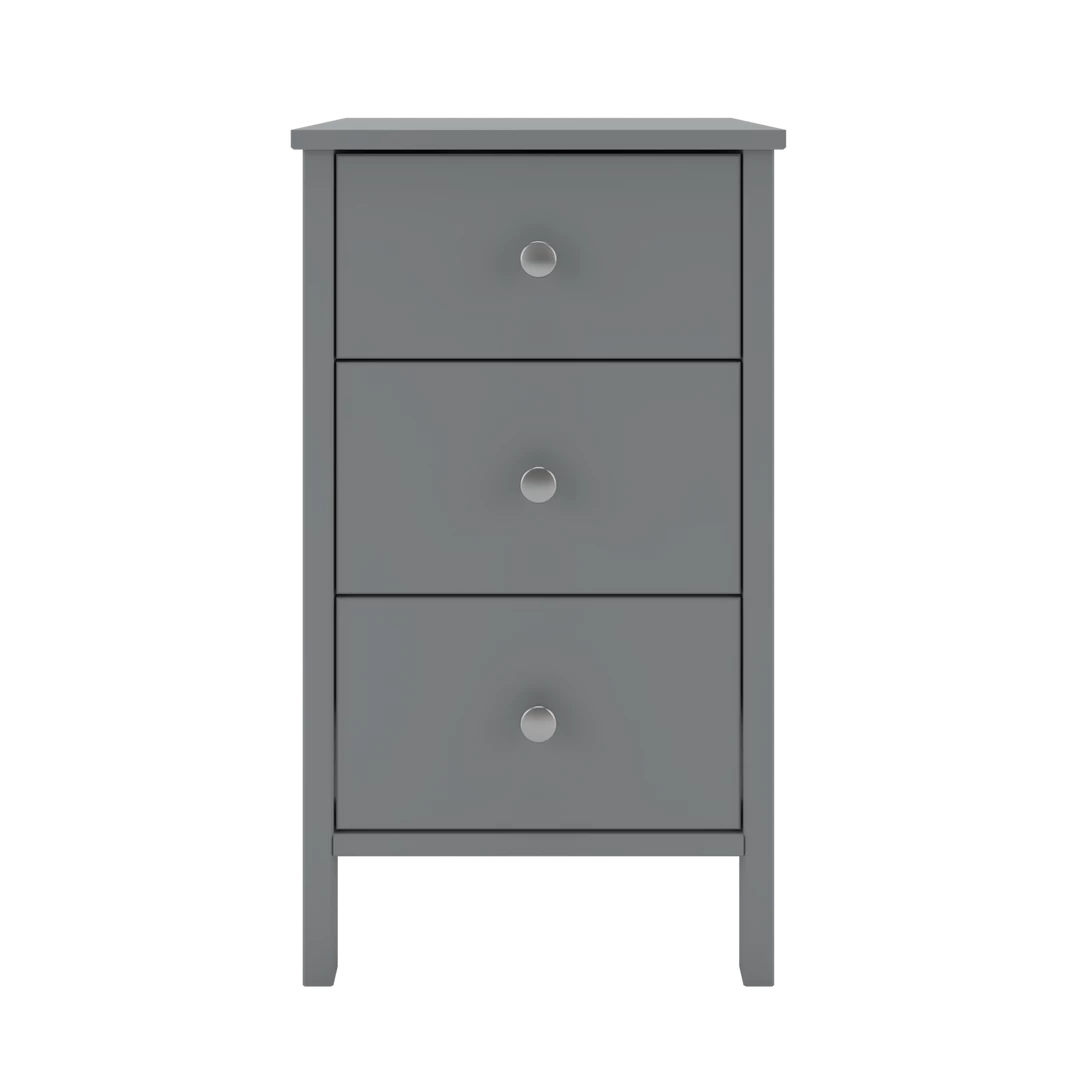 Steens 3 Drawer Bedside – Grey 3 Steens 3 Drawer Bedside – Grey