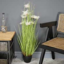 Dutch Brothers Artificial Grass With White Flowers