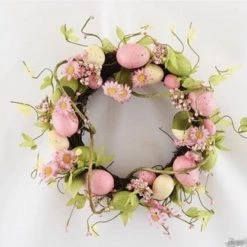 Enchante EASTER GIFTS Pink Blossom Easter Egg Wreath 30cm