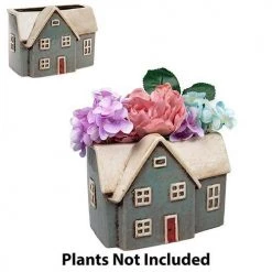 Giftworks GENERAL GIFTS Village Pottery Light Blue House Plant Pot