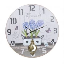 ITEM HOME DÉCOR Hyacinth Wall Clock With Pendulum 58X2X58