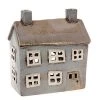 Joe Davies GENERAL GIFTS Village Pottery House Tea Light Holder (Grey)