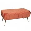 The Grange Collection The Grange Interiors Velvet Bench - Coral - 103x50x45cm 1 The Grange Collection The Grange Interiors Velvet Bench - Coral - 103x50x45cm