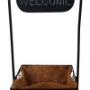 WGP Black Welcome Metal Plant Stand GENERAL GIFTS