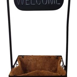 WGP Black Welcome Metal Plant Stand GENERAL GIFTS